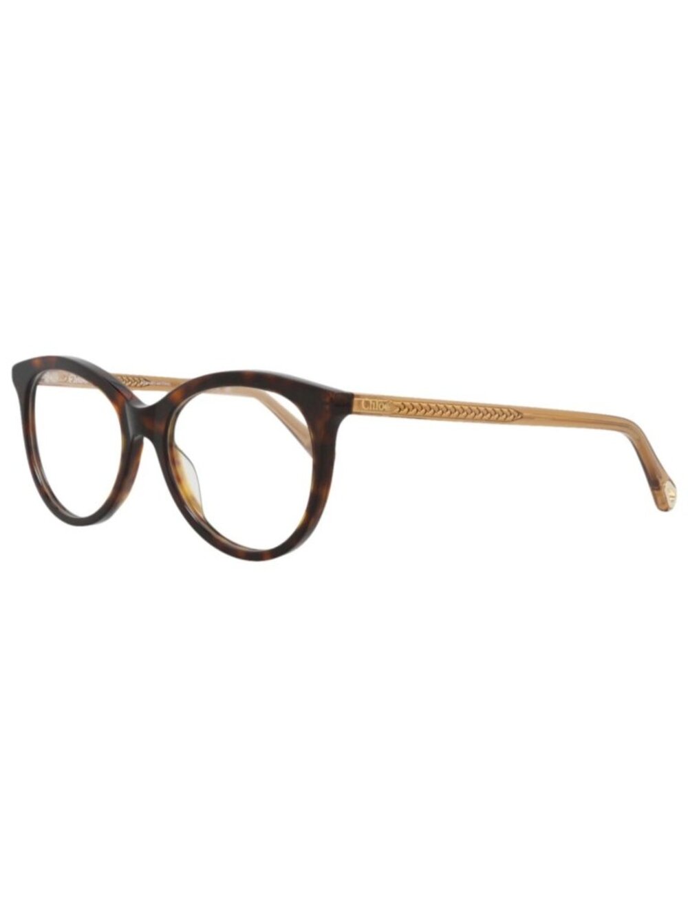 New Chloé Women's Eyeglasses Round Oval Bio Acetate Frame Havana Brown